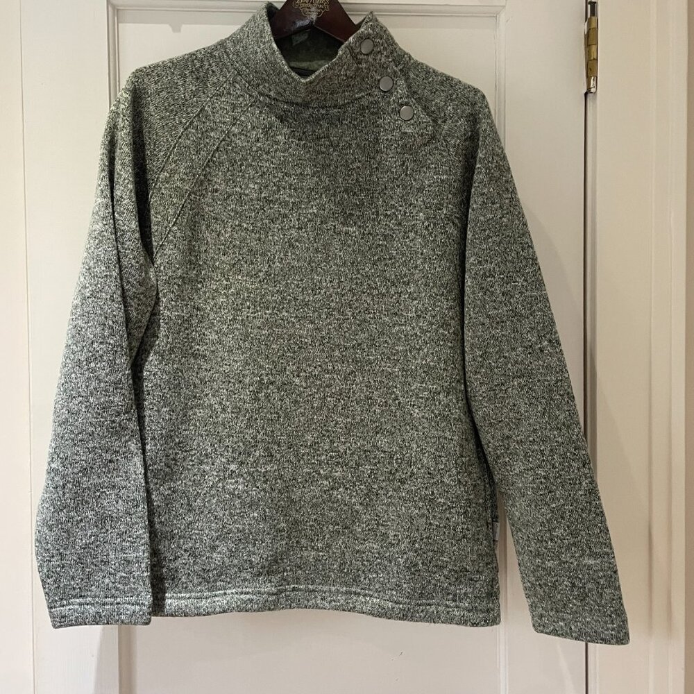 Eddie Bauer Sweater Three Snap-On Button Mock Neck Size Large - Picture 11 of 11